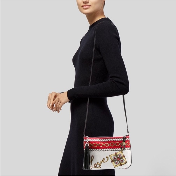 NWT Brighton Glitter & Go Pouch Crossbody Purse Bag Love Chain Diamond Print - Picture 3 of 11